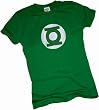 Green Lantern Distressed Logo Crop Sleeve Fitted Juniors T-Shirt