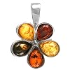 Sterling Silver Multi Color Amber Pendant