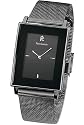 Pierre Lannier Pure Line 254B439 Men's Analog Quartz Watch with Black Dial, Black Edge Glass and Black Milanese Mesh Bracelet