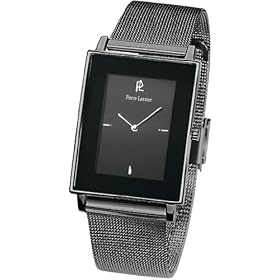 Pierre Lannier - 254B439 - Ligne Pure - Montre Homme - Verre Bords Noirs - Quartz Analogique - Cadran Noir - Bracelet Milanais Acier Noir