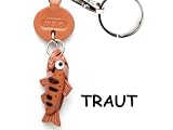 本革キーホルダー　ドコデモ魚　やまめ 山女魚