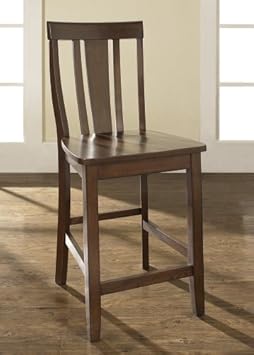 Crosley Furniture CF500124-MA Shield Back Bar Stool in Vintage Mahogany Finish with 24 Inch Seat Height Crosley Furniture CF500124-MA Shield Back Bar Stool in Vintage Mahogany Finish with 24 Inch Seat Height