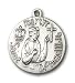 Sterling Silver St. Thomas More Pendant with Stainless Silver Heavy Curb Chain 24 inch