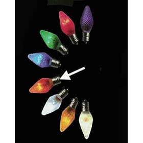 Pack of 25 LED C7 Orange Replacement Christmas Light Bulbs by VCO