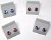 4 Pairs Genuine Swarovski Crystal Earrings Sapphire Fuschia Rose Pink & Tanzanite