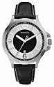 Nautica A19515G Gents Black & Silver 3 Hand Watch With Croco Pattern Leather Strap