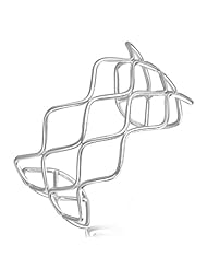 Sterling Silver Rhodium Plated Wave Motif Multi Wire Cuff
