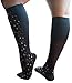 Xpandasox Women's Plus Size/Wide Calf Cotton Blend Leopard/Solid Knee High Socks