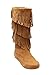 Link Candice-16Ka Girls Mid Calf 3 Layer Fringe Boots,Tan,9