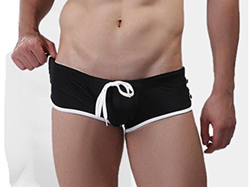 Koson-Man Men's Summer Fashion Swimwear Swimming Trunks Underwear (Black Size XXL)