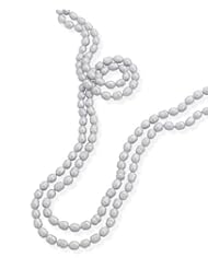 Knotted Silver Cultured Freshwater Pearl Necklace