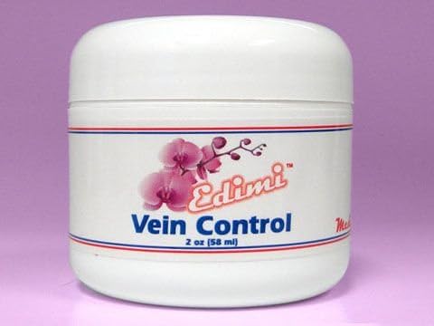 Edimi Vein Control Gel for Topical Application with Butcher's Broom Extract, Horse Chestnut Extract, Gotu Kola Extract (2 ounces) (all natural, hypoallergenic and fragrance free)