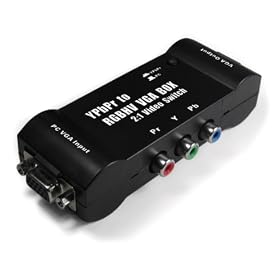 Component Input to VGA Box Switch for Wii, PS3, Xbox 360, PSP 2000, DVD, Etc