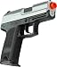 TSD Model 166 Short Metal Full Auto Blowback Airsoft Pistol - Two Tone