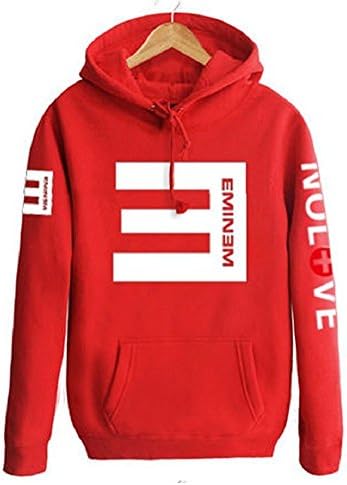FSTY Men's Unisex Eminem Hip Hop Sweater Hoodie Hoody Sweater (Asian Tag L/ US S, Red)