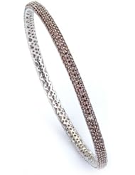 Sterling Silver & Cz Brown Bangle
