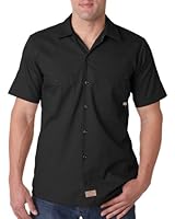 Dickies LS535BK Men's Short Sleeve Industrial Work Shirt, Black