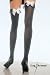 Leg Avenue Women's Opaque Thigh-High Stocking With Chiffon Ruffle And Satin Bow, Black, One Size