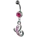 Pink Letter C Dangle Belly Ring