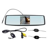 Pyle PLCM4300WIR Rear View Mirror Wireless Back-Up Camera System with 4.3-Inch TFT Touch Screen and Universal Mount Low Lux Camera with Scale Line
