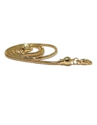 Jewelry: Brass Chain 02 Gold Plated Snake Removable End Necklace Thick Cord (Gift Box) (18 Inches)