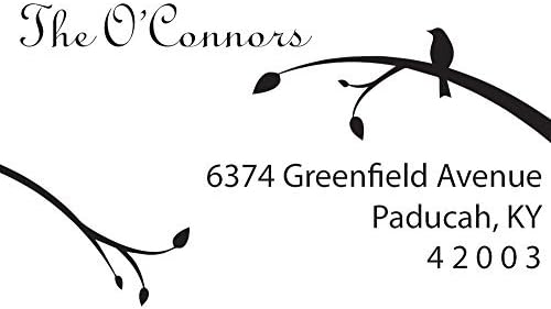 Personalized Designer Series Bird on a Branch Custom Pre Inked Address Stamp