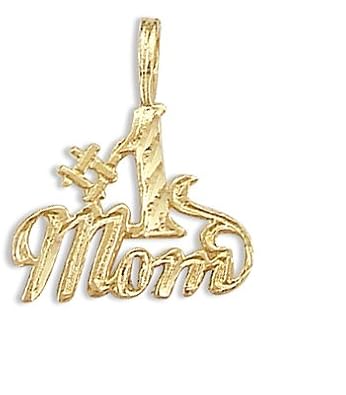 Mom Pendant 14k Yellow Gold Charm Mothers Day