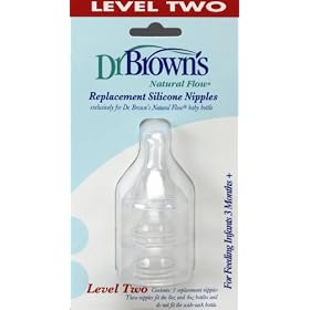Dr. Brown's Natural Flow Level 2 Standard Nipple, 3 Pack