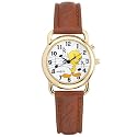 Armitron Women's Tweety Bird Musical "Merrily We Roll Along" Gold-Tone Brown Strap Watch #2200717