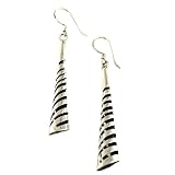 Image of Sterling Silver Long Twisty Drop Earrings
