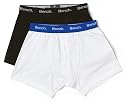 Bench Mens Two Pack Button Fly Boxer Black/White