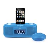 iLuv iMM153BLU Dual Alarm Clock with Bed Shaker for your iPod - Blue