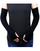 Dahlia Women's Arch Cable Acrylic Knit Fingerless Long Arm Warmer Gloves