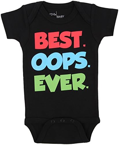 "BEST.OOPS.EVER." Bodysuit in Black by ED G Baby (6-12 M)