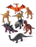 12 - Assorted Medium Sized Plastic Toy Dinosaurs Play set figures.