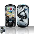 Rubberized Black Grey Ace Spade Skull Snap on Design Case Hard Case Skin Cover Faceplate for Samsung Intensity 2 U460