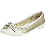 AK Anne Klein Women's Rossow Leather Flat,Gold,6 M US