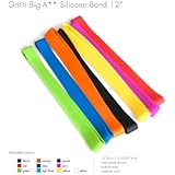 Grifiti Big-Ass Bands 12" 10 Pack Books, Camera Lens, Art, Cooking, Wrapping, Exercise, MacBooks, Bag Wraps, Dungies Replacements, and Made with Silicone Instead of Rubber or Elastic