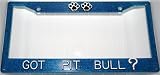 Paw Prints Blue Glitter Got Pit Bull? License Plate Frame