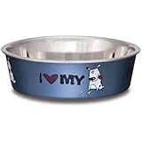 Loving Pets I Love My Dog Bella Bowl for Dogs, Small, 1-Pint, Steel Blue