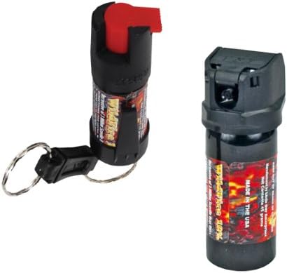 Wildfire 18% 1/2 Oz Key Chain Quick Release Pepper Spray and 2 Oz Wildfire Pepper Spray Gel Bundle - Lot of 2 Pieces