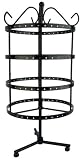 4 Tiers Black Rotating Spin Table Top Earring Holder Organizer Stand / Jewelry Stand Display Rack Towers