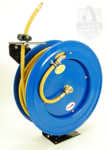 Retractable Air Hose Reel - 100' - 3/8 Rubber Hose