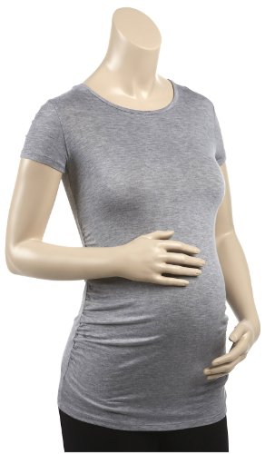 Zula Maternity Short Sleeve Tee - Gray-Large