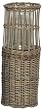Hand Woven Grey Brown Willow Basket with Small Glass Flower Stand 21"H x 7.5"D