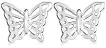 Silver Filigree Butterfly Stud Earrings