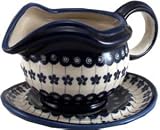 Polish Pottery Gravy Boat with Saucer 1530-166a
