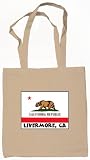 Livermore California Souvenir Canvas Tote Bag Natural