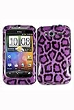 HTC Marvel / Wildfire S Graphic Case - Purple Leopard (Package include a Ha ....