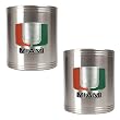 Miami Hurricanes NCAA 2pc Stainless Can Holder Set by Great American Products